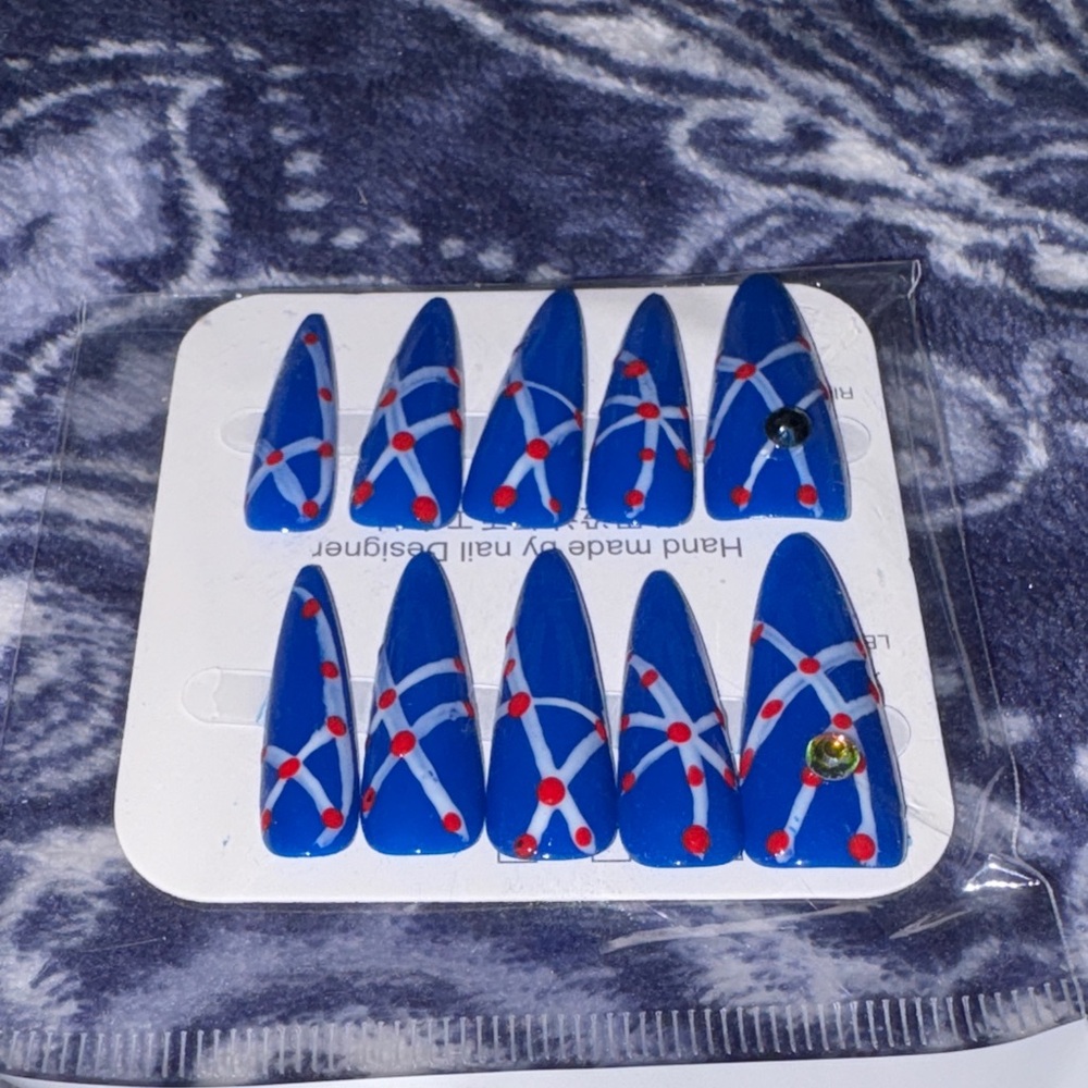 Blue and Red Nail Art Set
